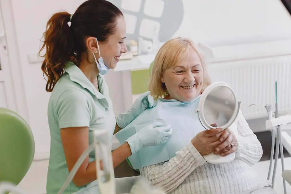 overdentures dental patient smiling