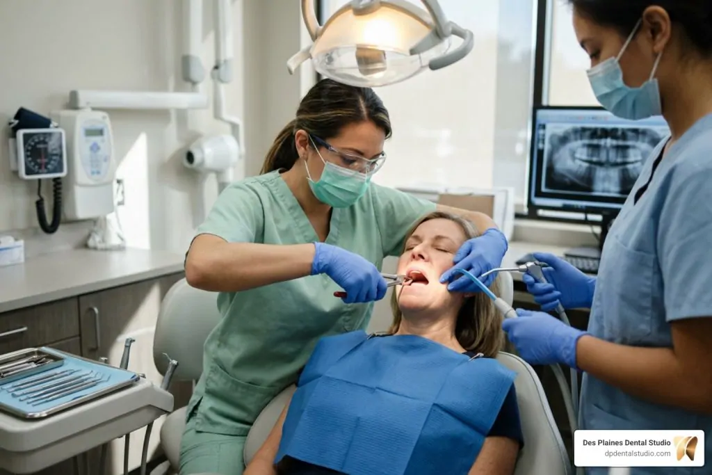 Child at a pediatric dentistry visit