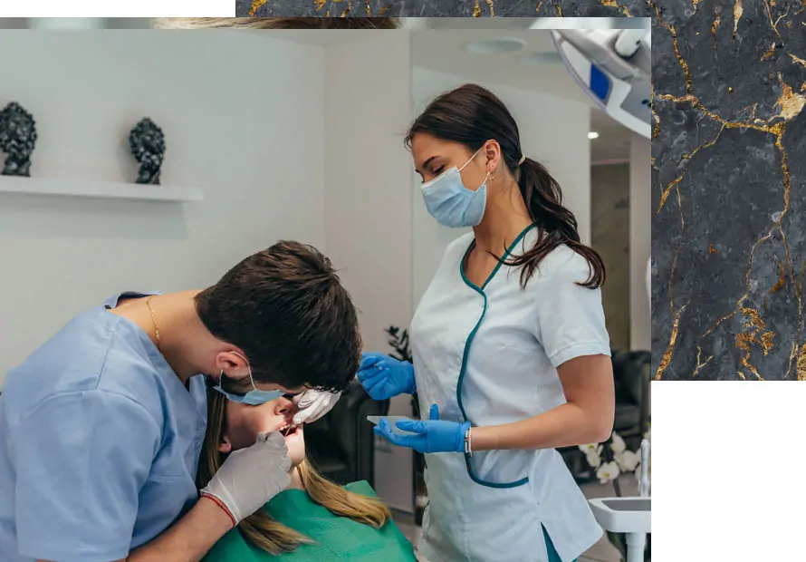 Hygienist doing a teeth cleaning at Des Plaines Dental Studio